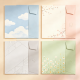 4-Design Nature-Inspired Stationery Set with Envelopes, Cloud/Cherry Blossom/Daisy Letter Kit