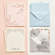 2-Styles Premium Letter Writing Set, Cherry Blossom & Vintage Floral Stationery with Envelopes