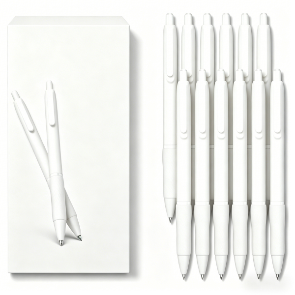 12 Pcs White & Gray Erasable Gel Pens Set, No Smear No Bleed 0.5mm Fine Point Erasable Ink Pens for Office School Business