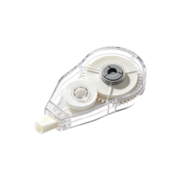 Minimalist Transparent Correction Tape Refill, High-Capacity Gear-Driven White Out Tape