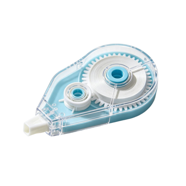 Pastel Blue Transparent Correction Tape – Ergonomic Glide-Through White Out Tape