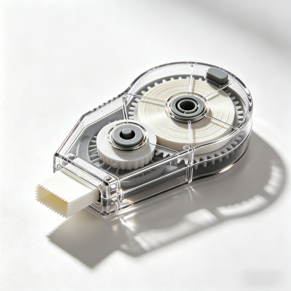 Premium Transparent Gear Correction Tape, High-Density White Out Tape with Serrated Tip
