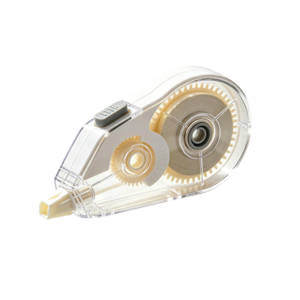 Premium Grey & Clear Correction Tape with Gear Drive – Smooth Application for School & Office
