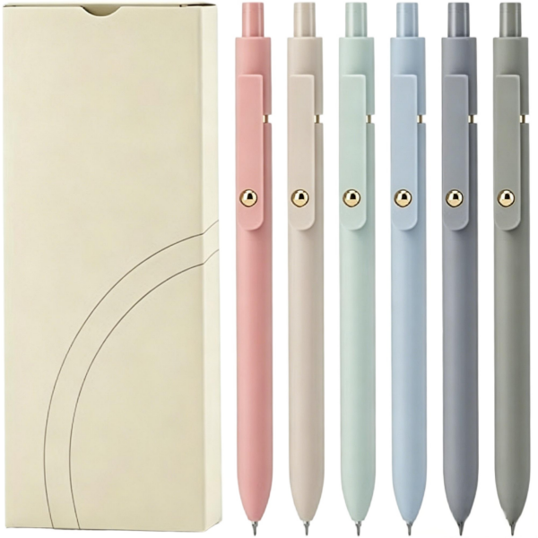 Macaron Color Retractable Erasable Gel Pens, 6 Pcs 0.8mm Fine Point Smooth Writing Erasable Pens for Students Office