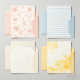 4-Design Greeting Card & Envelope Set, Floral/Stripe/Geometric/Watercolor Stationery Kit