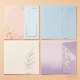 4-Pack Elegant Stationery Paper & Envelope Set, Floral/Stripe/Minimalist/Geometric Designs